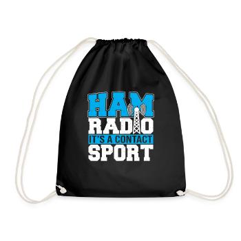 Amateur Radio Operator Ham Radio It's A Contact Sp - Drawstring Bag - black - Front