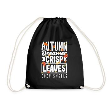 Autumn Dreamer Crisp Leaves Cozy Smells Fall - Turnbeutel - Schwarz - Vorne