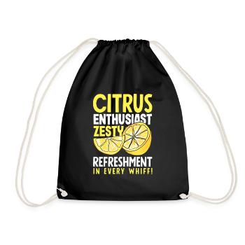 Citrus Enthusiast Zesty Refreshment in Every Whiff - Drawstring Bag - black - Front