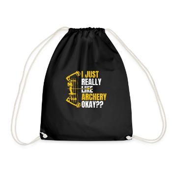 Archery Quote Archery Bow Archery Lovers Archer - Drawstring Bag - black - Front