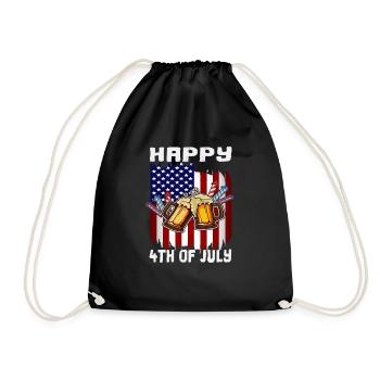 Joyeux 4 juillet Célébration du drapeau américain Liberté - Sac de sport léger - noir - Devant
