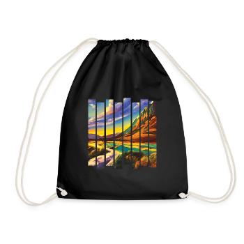 Mountains Hike Mountain hikers Hiking Mountain hiking - Drawstring Bag - black - Front