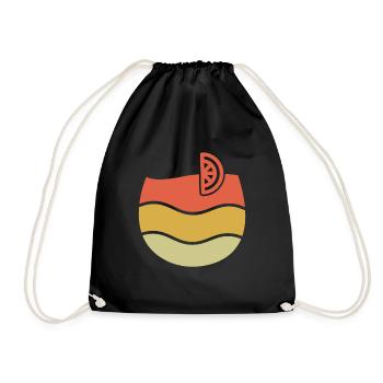 Vintage Summer Drink Alcohol Surf Hello Summer - Drawstring Bag - black - Front