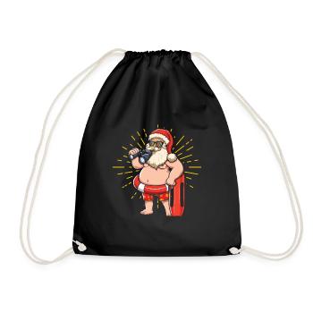 Noël Juillet Drôle Père Noël Surf Bonjour l’été - Sac de sport léger - noir - Devant
