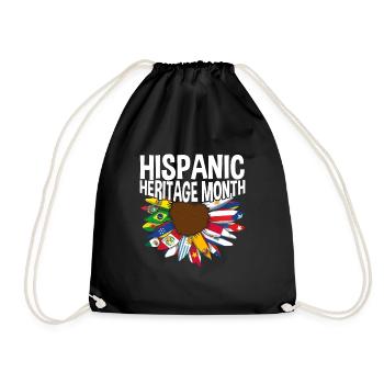 Sonnenblume Hispanisches nationales hispanisches Erbe - Turnbeutel - Schwarz - Vorne