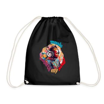 Music saves my soul - Drawstring Bag - black - Front