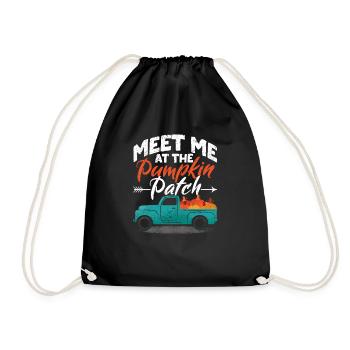 Meet Me At The Pumpkin Patch Truck Halloween - Drawstring Bag - black - Front