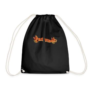 Hallo Herbst Vibes Saison Falling Autumn Leaves - Turnbeutel - Schwarz - Vorne