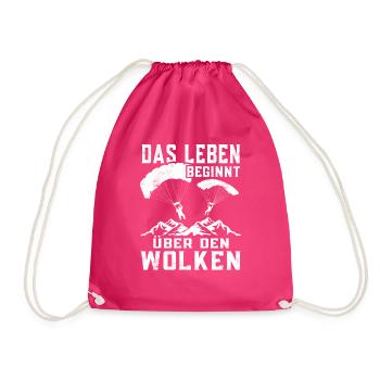 Gleitschirmflieger Paragliding Paragleiter - Turnbeutel - Fuchsia - Vorne