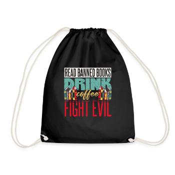 Read Banned Books Drink Coffee - Drawstring Bag - black - Front