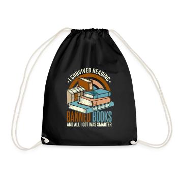 I Survived Reading Banned Books - Drawstring Bag - black - Front