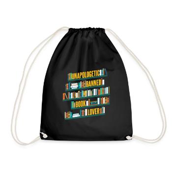 Unapologetic Banned Book Lover - Drawstring Bag - black - Front