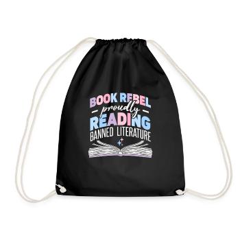 Proudly Reading Banned Literature - Drawstring Bag - black - Front