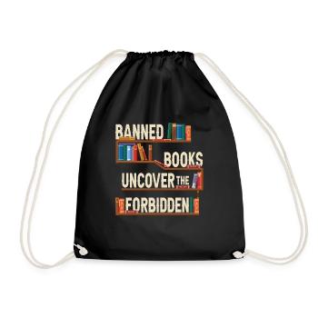 Banned Books Uncover The Forbidden - Drawstring Bag - black - Front