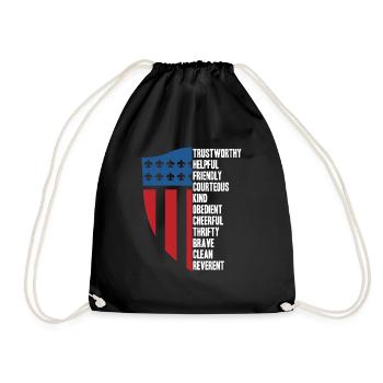 Boy Scout U.S. Flag - Drawstring Bag - black - Front