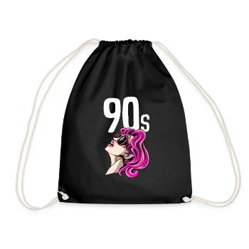 90er Jahre Frauen 90s Mädchen 90er Party - Turnbeutel - Schwarz - Vorne