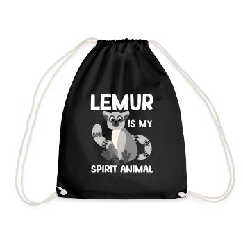 Lemur - Drawstring Bag - black - Front