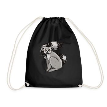 Lemur - Drawstring Bag - black - Front