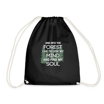 Camping Outdoor Mountain Camper Hiking Camping - Drawstring Bag - black - Front