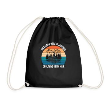 Camping Outdoor Mountain Camper Hiking Camping - Drawstring Bag - black - Front
