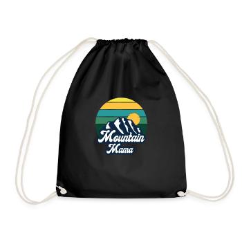 Camping Outdoor Mountain Camper Hiking Camping - Drawstring Bag - black - Front