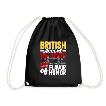 British Accent The Zesty Flavor of Humor - Drawstring Bag - black - Front