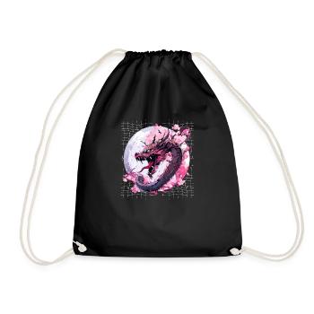 Dragon Japonais Cool Oriental Dragon Asiatique Humour - Sac de sport léger - noir - Devant