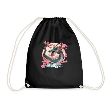Rétro Dragon Japonais Manga Dragon Chinois Cool - Sac de sport léger - noir - Devant