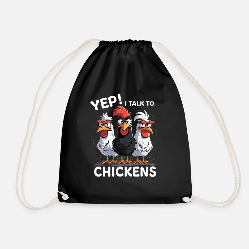 Hühner Geschenk Huhn Sprüche Geburtstag - Turnbeutel - Schwarz