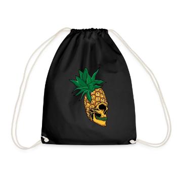 Surf Hello Summer Pineapple Dia De Los Muertos - Drawstring Bag - black - Front