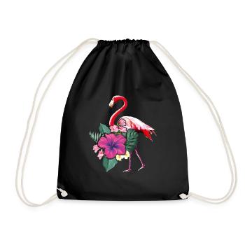 Tropische Flamingopalme Surf Hallo Sommer - Turnbeutel - Schwarz - Vorne