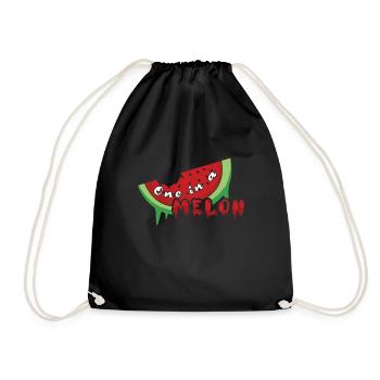 One In Melon Watermelon Fruit Surf Hello Summer - Drawstring Bag - black - Front