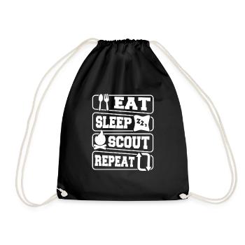 Pfadfinder Eat Sleep Scout Repeat - Turnbeutel - Schwarz - Vorne