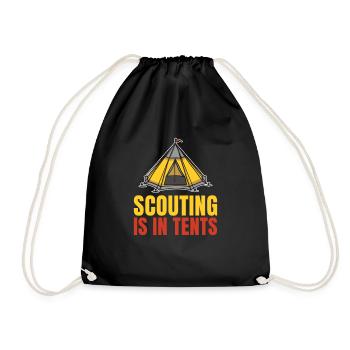 Pfadfinder Lustig Scouting Is In Tents - Turnbeutel - Schwarz - Vorne