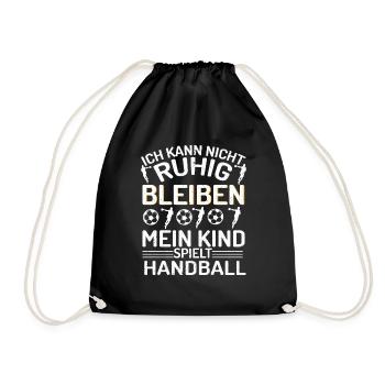 Handball Handballspieler Handballer Sprüche - Turnbeutel - Schwarz - Vorne