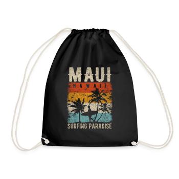 Maui Surfer Outfit Maui Clothing Maui Hawaii - Drawstring Bag - black - Front