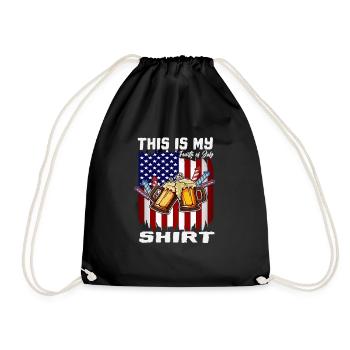 This Is My 4th Of July Shirt Day Drinking - Turnbeutel - Schwarz - Vorne