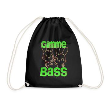 Hasen tanzen Gimme Bass - Turnbeutel - Schwarz - Vorne