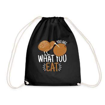 You Are What You Eat Kiwi - Turnbeutel - Schwarz - Vorne