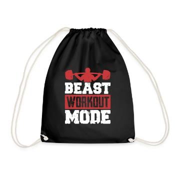 Beast Workout Mode Weight Lifting Workout Training - Drawstring Bag - black - Front