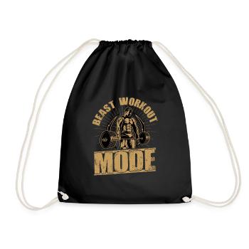 Beast Workout Mode Workout Training Weight Lifting - Drawstring Bag - black - Front