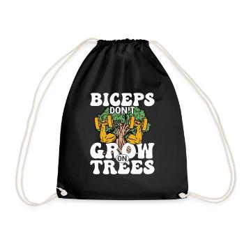 Biceps don't Grow On Trees Workout Training Weight - Drawstring Bag - black - Front