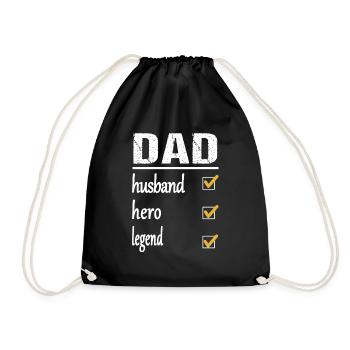Papa, papa, père et légende - Sac de sport léger - noir - Devant