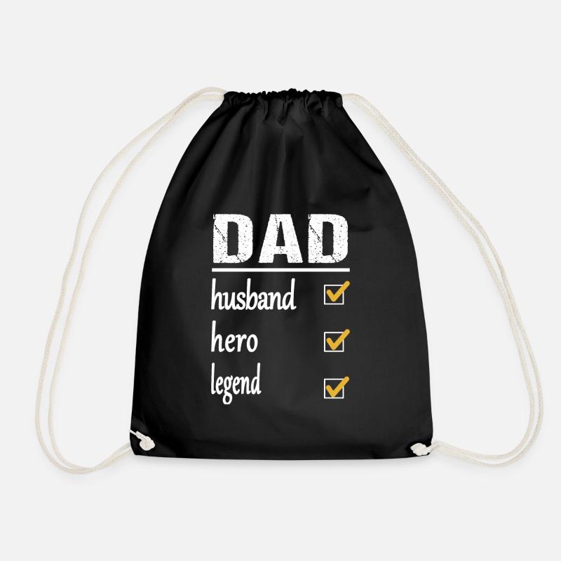 Dad, Daddy, Father and Legend - Drawstring Bag - black