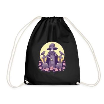 Kawaii Pastel Goth Niedlicher Witchy Death - Turnbeutel - Schwarz - Vorne