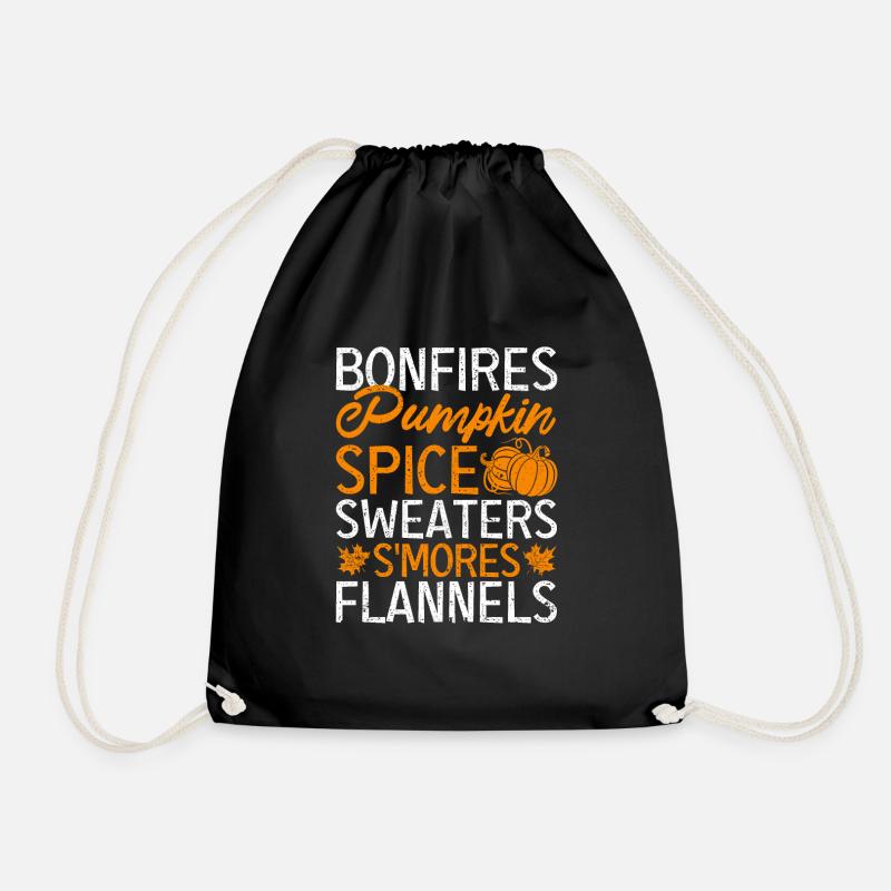 Lagerfeuer Kürbisgewürz-Pullover S'mores Flanelle - Turnbeutel - Schwarz