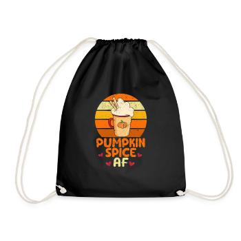 Pumpkin Spice AF Retro Herbst Herbst Kaffee Thanks - Turnbeutel - Schwarz - Vorne