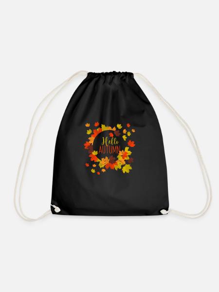 Bonjour Automne Feuilles Saison Thanksgiving Automne - Sac de sport léger - noir