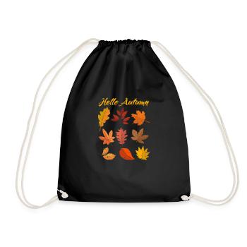 Hallo Herbst Blätter Saison Thanksgiving Herbst - Turnbeutel - Schwarz - Vorne