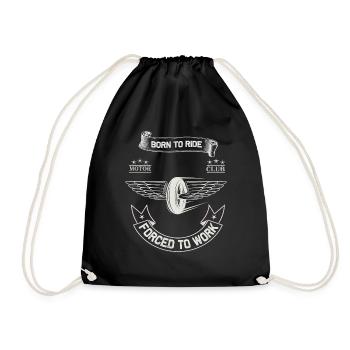 Born To Ride MC Wings Design - Drawstring Bag - black - Front
